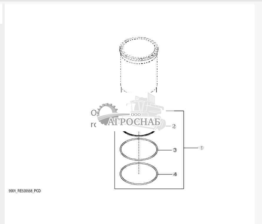 9901 Комплект уплотнительных колец, гильза цилиндра 